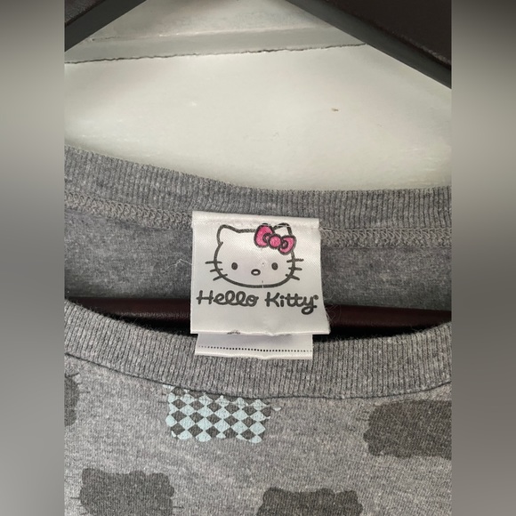 Grey Polka Dot Hello Kitty T-Shirt - Picture 3 of 7